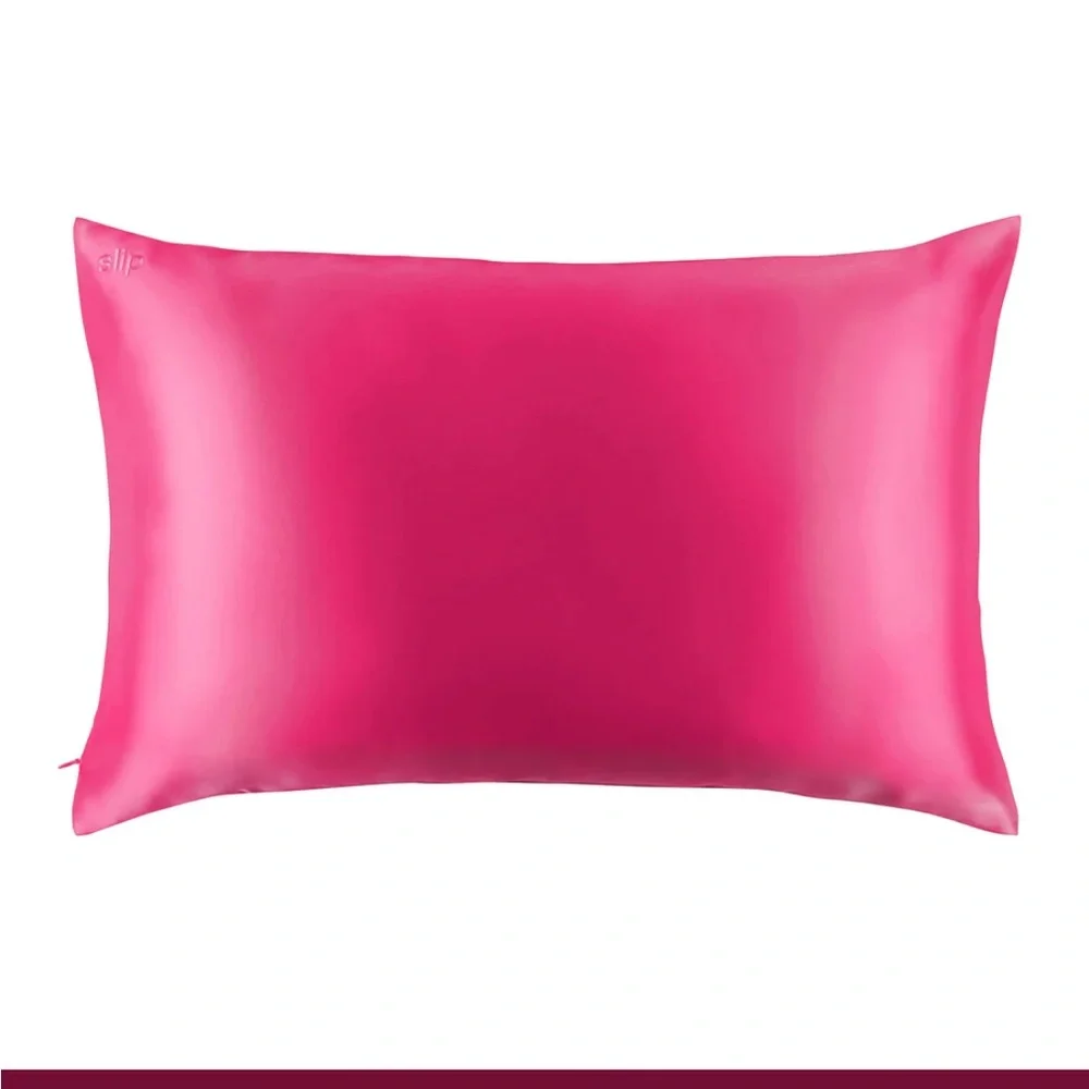 Slip® x Alice + Olivia Pure Silk Pillowcase Queen - Peony Fuchsia Hot Pink - Picture 3 of 8